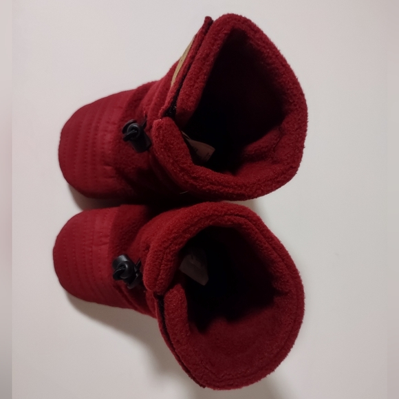 Jan & Jul Burgundy Red Baby Fleece Booties 12-18M Size Medium - Picture 6 of 9
